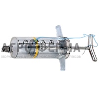 Шприц пластиковый, с металлической ручкой, 10 мл, Luer Lock, ГЕРМАНИЯ