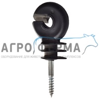 Изолятор с винтом для крепления к дереву черный (А), ГЕРМАНИЯ