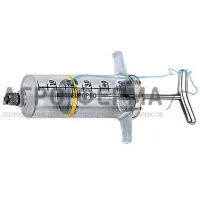 Шприц пластиковый, с металлической ручкой, 10 мл, Luer Lock, ГЕРМАНИЯ