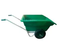 Тележка пластмассовая, 260 кг, оцинк.рама, ось Ø 25мм, опрокидывающаяся, полиуретан.колеса, БЕЛАРУСЬ