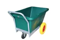 Тележка пластмассовая, 250 кг, оцинк.рама, ось Ø 25мм, полиурет. колеса, БЕЛАРУСЬ